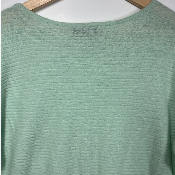 Charter Club Luxury 100% Cashmere Relaxed Fit Sweater Top Mint Green Gray Size L - Picture 8 of 10